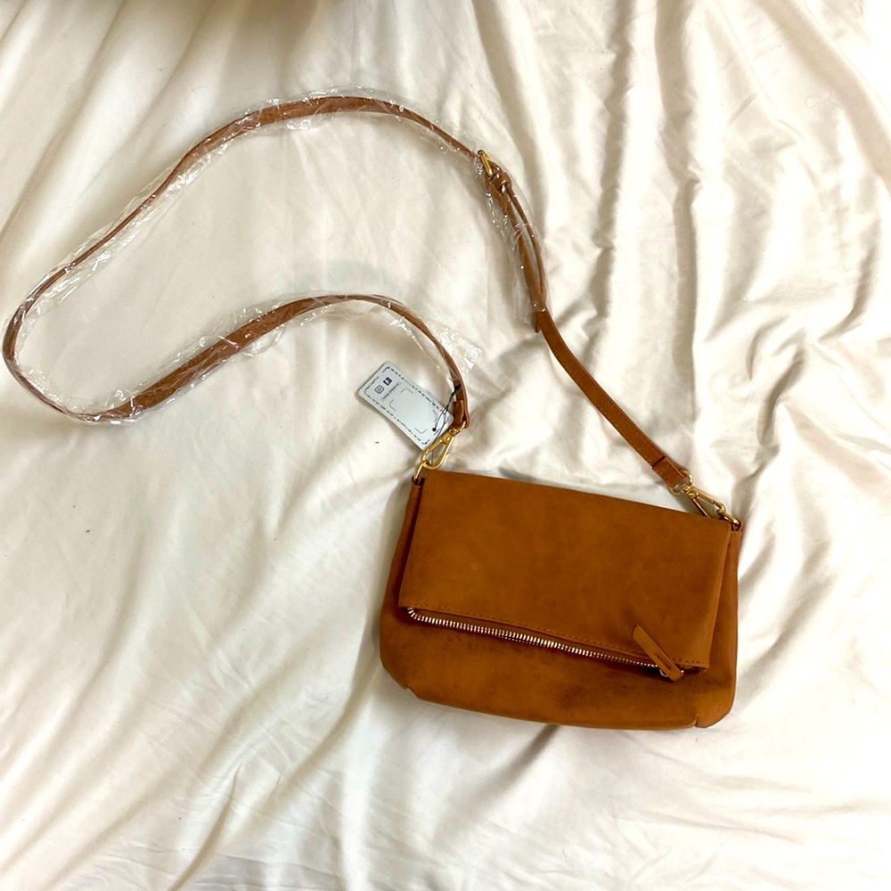 NWT Tan Faux Leather Crossbody